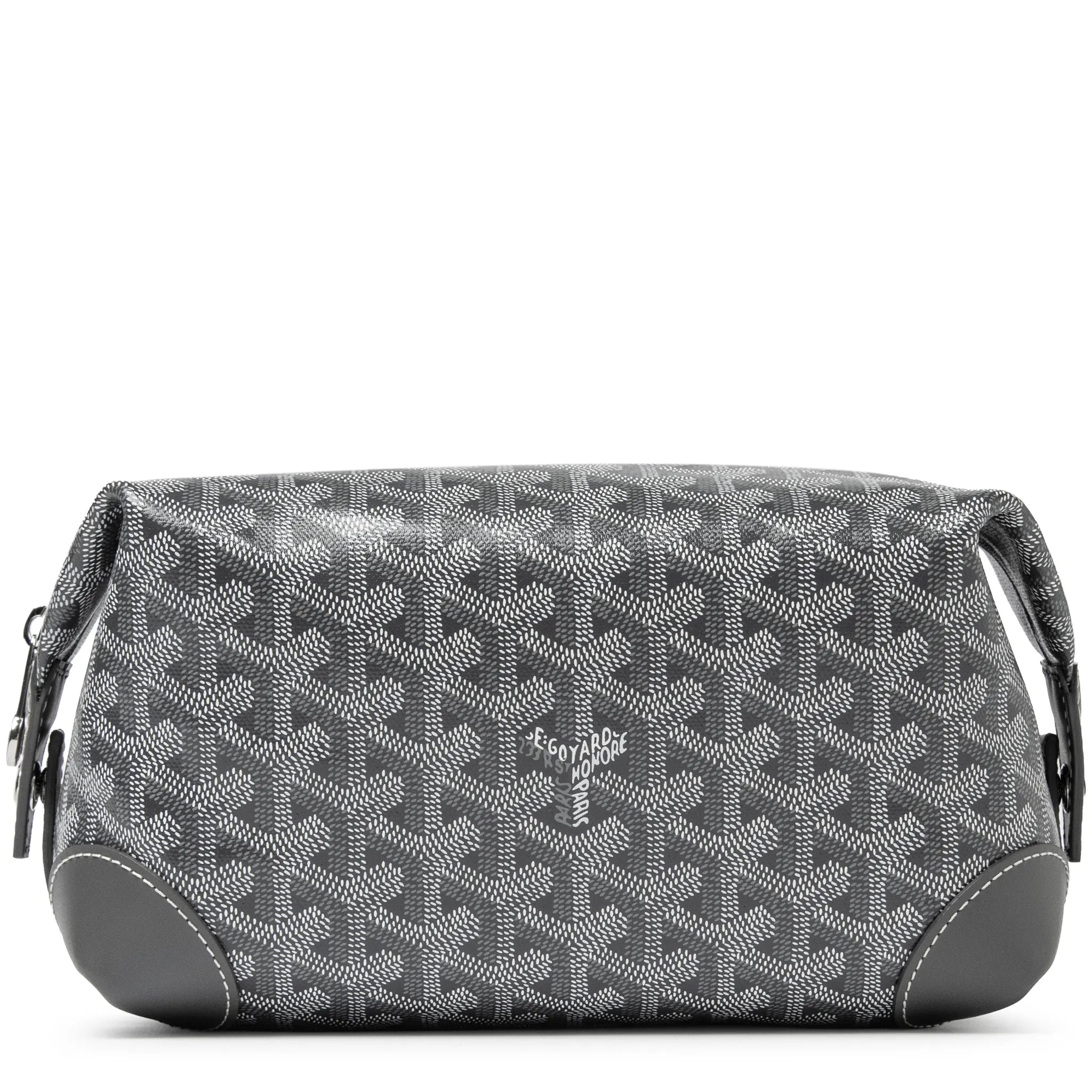 Front View of Goyard Bowling 25 Grey Toiletry Bag BOWLIN025TY01CL03P